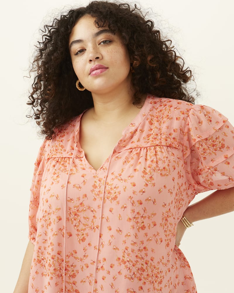 Front of plus size Barbara Short Sleeve Peasant Blouse by Molly&Isadora | Dia&Co | dia_product_style_image_id:186238